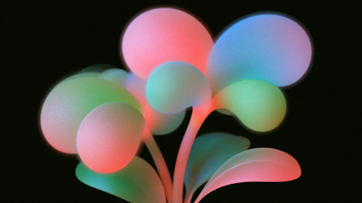 Key art study of buoyant luminous forms used for the Tide Protocol slice